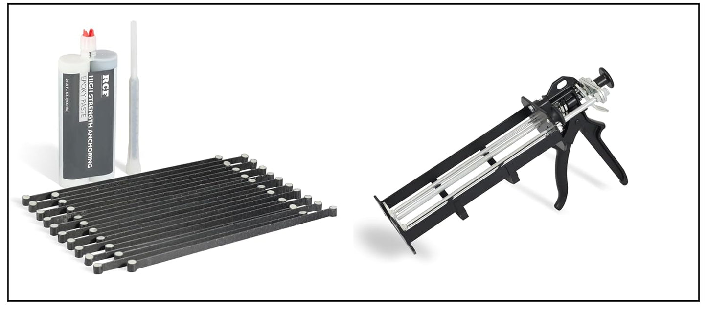 Rhino Carbon Fiber RCF-CCLK Concrete Crack Lock Kit - 20 per Pack with Dual Cartridge Epoxy Gun